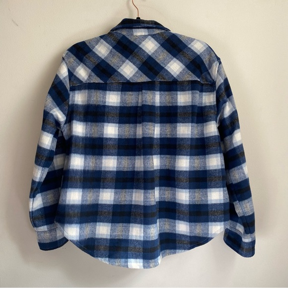 Cozy Oversized Black and Blue Flannel - Picture 4 of 4
